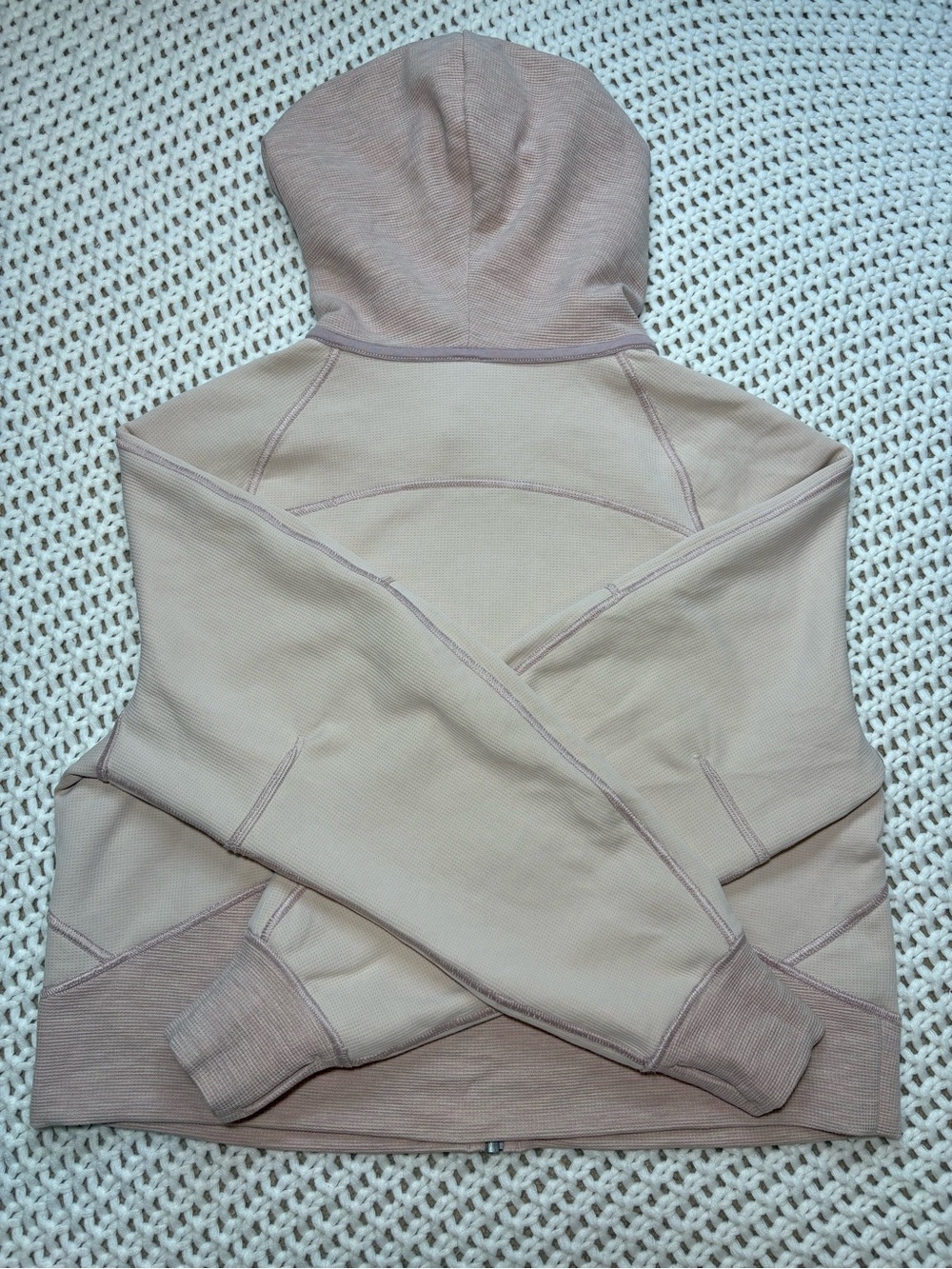 lululemon scuba oversized full zip hoodie waffle heathered mink berry size m/l - Picture 11 of 12